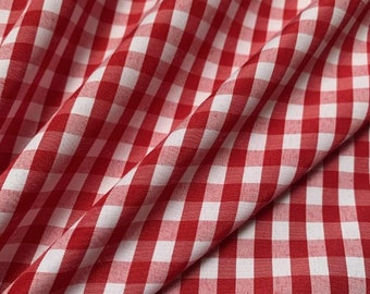 1/4" Red Check Gingham Fabric