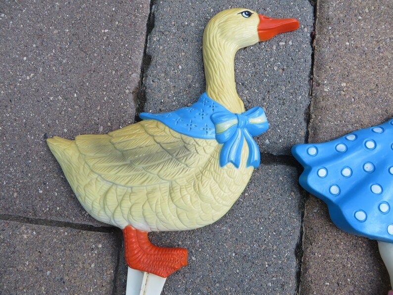 Vintage Artline Plastic Ducks Lawn Decorations Etsy