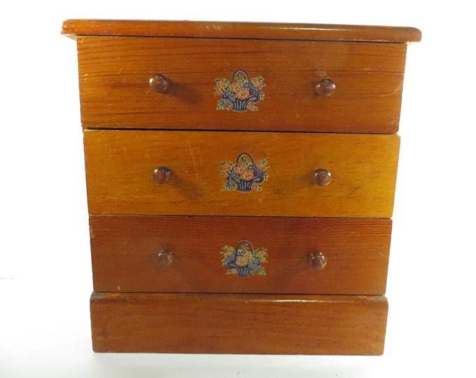 Vintage Wood Drawers Small Wood Chest of Drawers Etsy