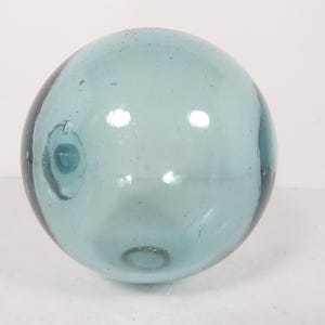 Vintage Soft Green Glass Ball Fishing Float -  Green Blue Glass Ball
