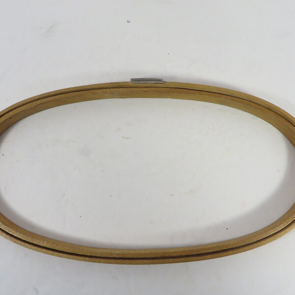 Vintage Wood Embroidery Hoop - Oval Wood Sewing Hoop