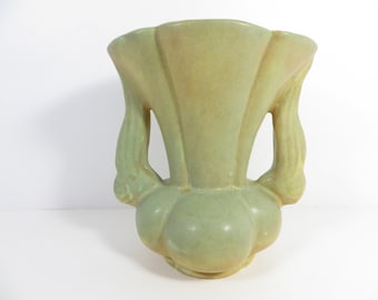 Vintage Niloak Pottery Vase - Matte Green Beige Glaze Niloak Vase