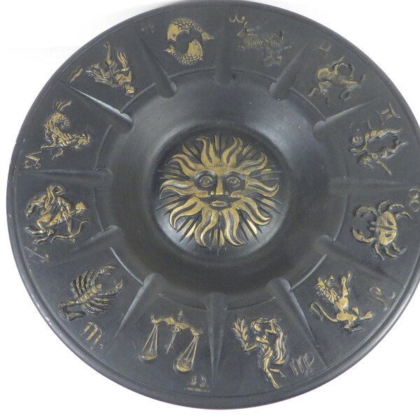 Vintage Ceramic Zodiac Ashtray Trinket Tray