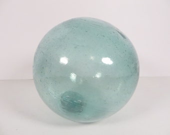 Mid Century Large Green Glass Fishing Float - Large Green Glass Float