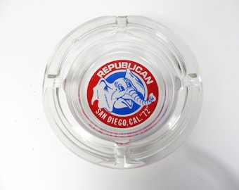 Vintage Rare Republican National Convention San Diego 1972 Glass Ashtray