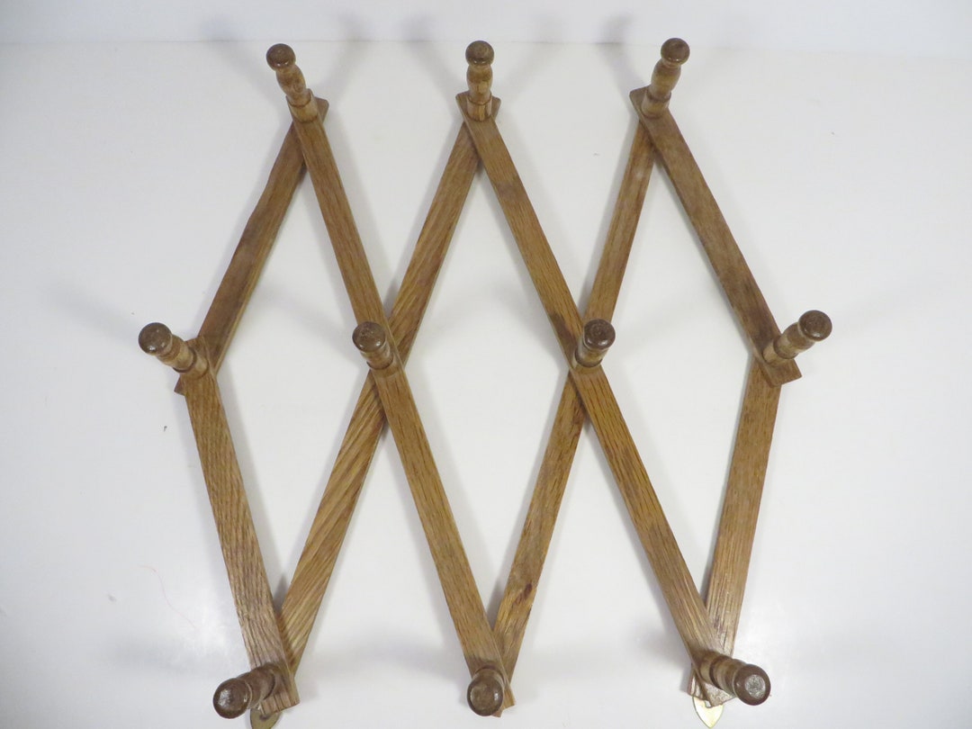 Vintage Accordion Expandable Peg Rack Wood Folding Peg Rack Etsy