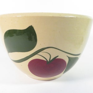 Vintage Watt Pottery Two Leaf Apple Mixing Bowl image 1