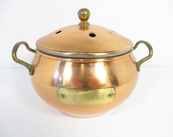 Vintage Copper & Brass Potpourri Jar