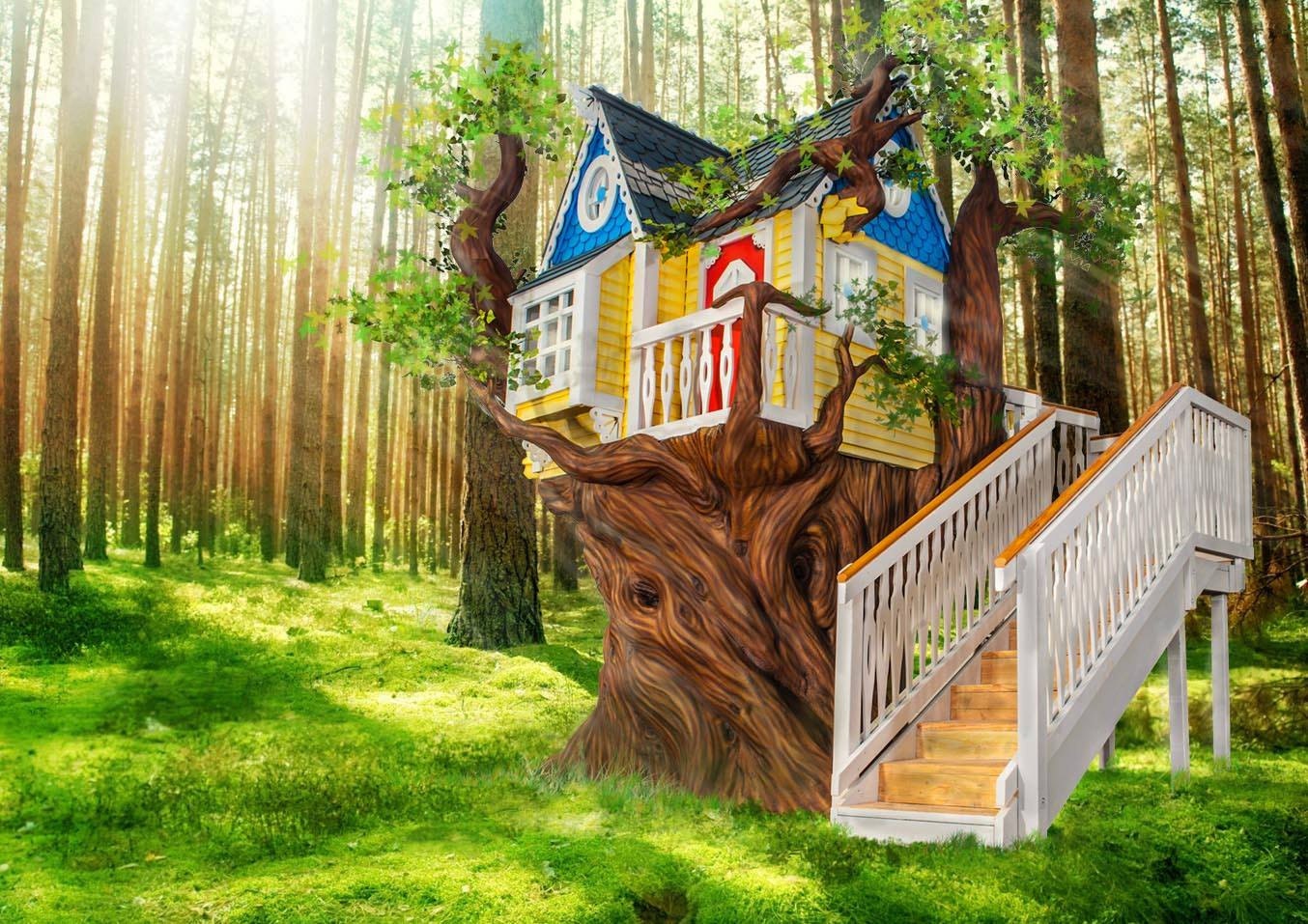 Victorian Tree House or Playhouse With Artificial Tree Etsy