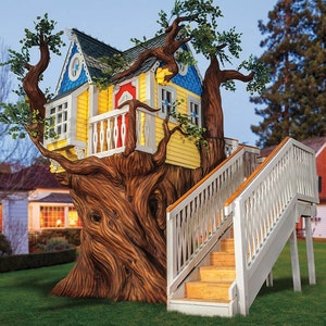 Victorian Tree House or Playhouse with Artificial Tree image 1