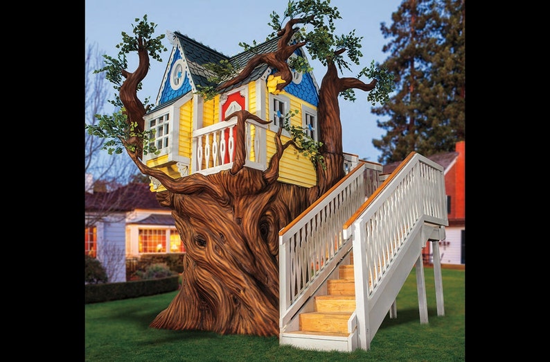 Victorian Tree House or Playhouse with Artificial Tree image 1