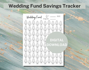 Tracker voor huwelijksfondsen | Spaartracker | Weddingplanner | Geldbesparende uitdaging afdrukbaar | Geldbesparende tracker