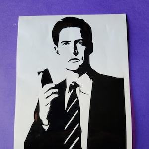 VINYL DECAL- Agent Dale Cooper Twin Peaks Vinyl Decal for Laptops, Car Windows, Cups, Water Bottles, Tumblers, etc. Free shipping in US