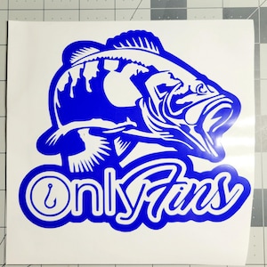 Only Fins VINYL DECAL-Bass vinyl sticker voor laptops, autoruiten, bekers, waterflessen, bekers, enz. GRATIS verzending