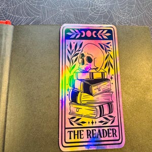 The Reader Holografische Tarotkaart Magnetische Bladwijzer 4 x 2 inch Paginahouder Booktok Bookish Bibliophile Book Lover GRATIS verzending in de VS