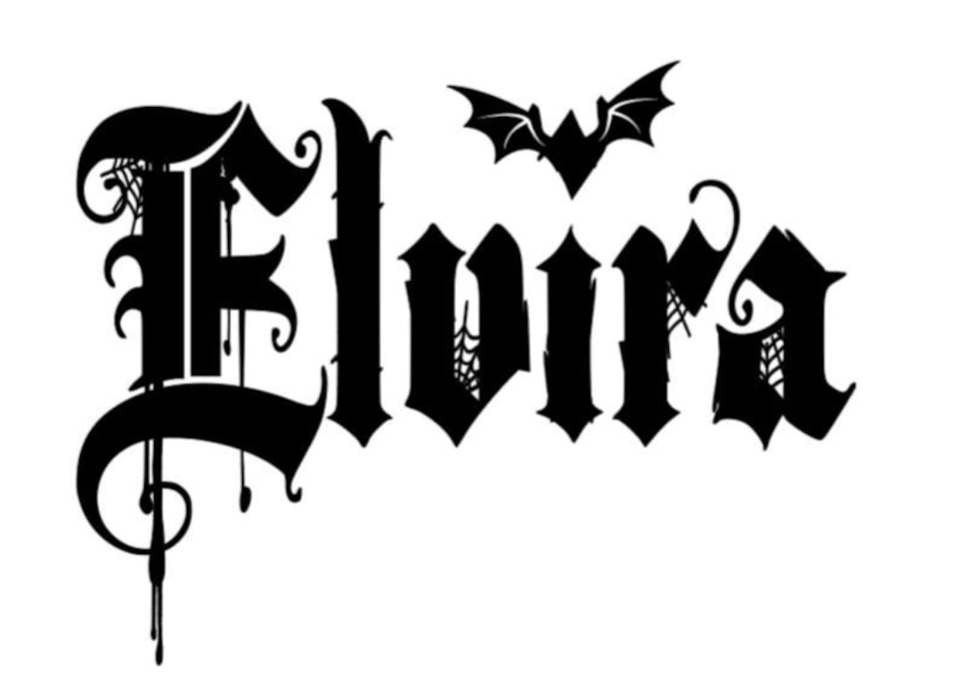 Elvira Lettering With Spiderwebs PNG Digital File - Etsy