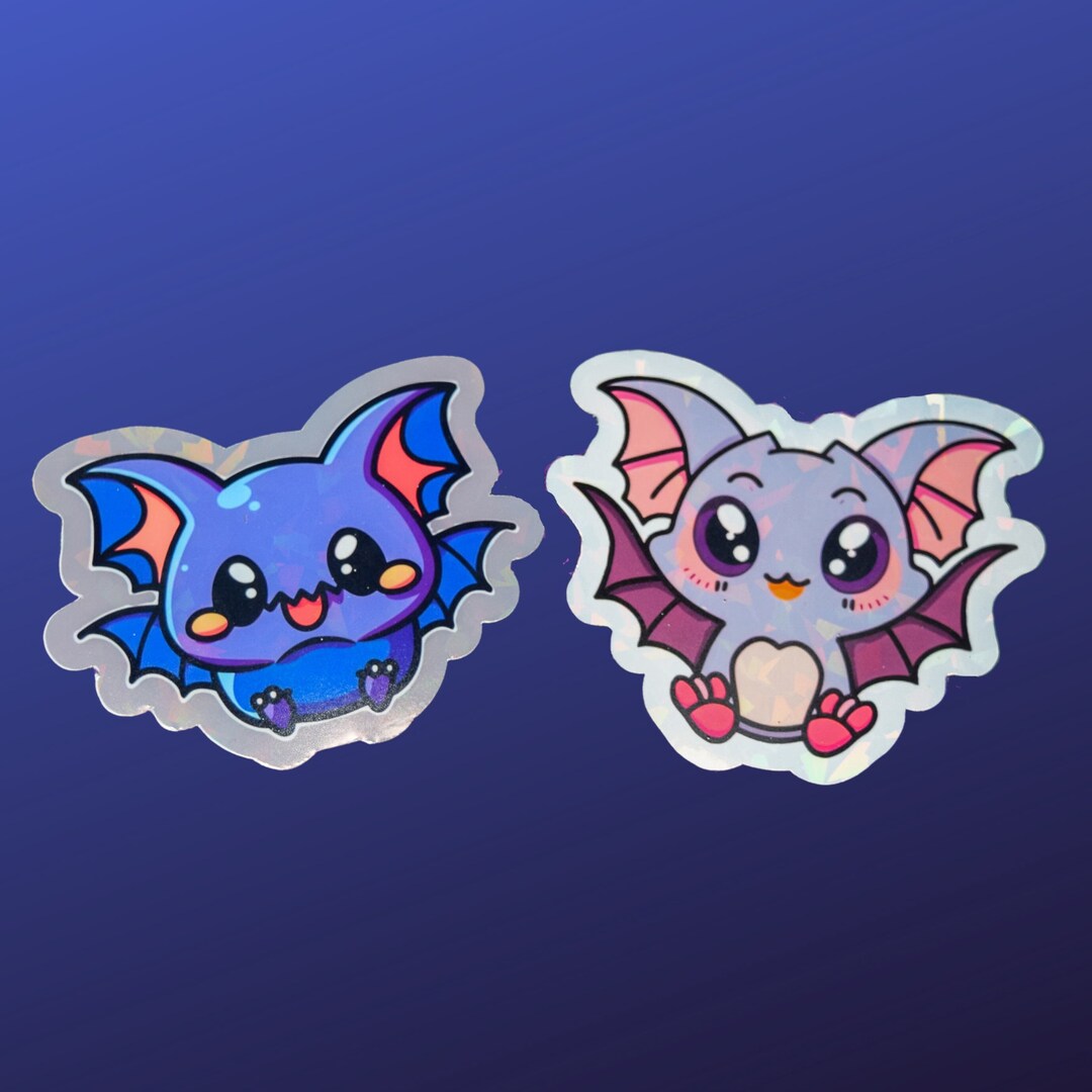 2 Cute Bats Sticker Pack, Waterproof, Vinyl Stickers FREE SHIPPING - Etsy