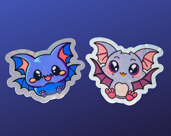 Pacote com 2 adesivos de morcegos fofos, adesivos de vinil à prova d'água, FRETE GRÁTIS