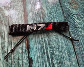 Mass Effect N7 inspired handmade beads bracelet