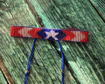 Captain America inspired handmade beads bracelet