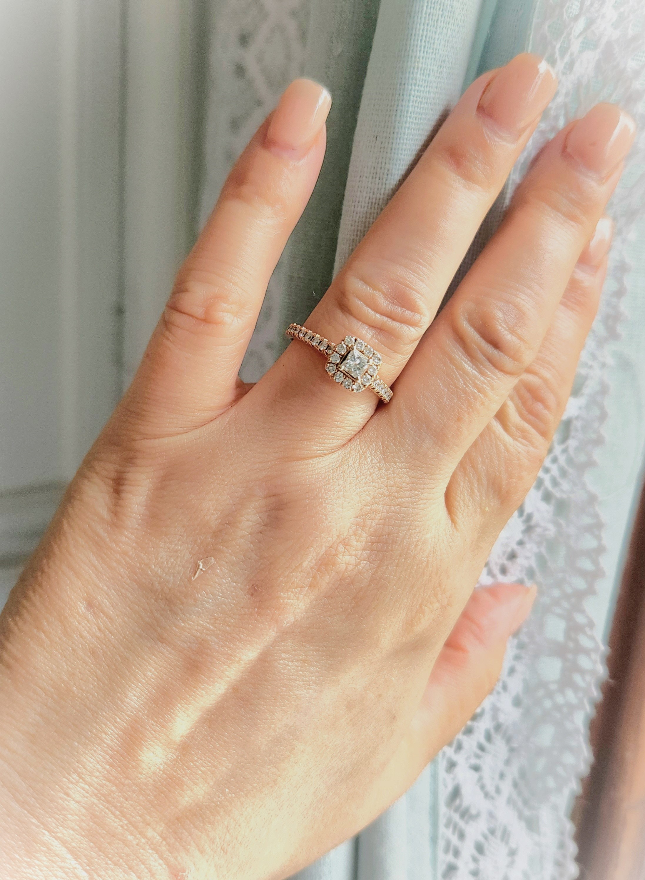 Neil lane princess cut halo engagement ring shop