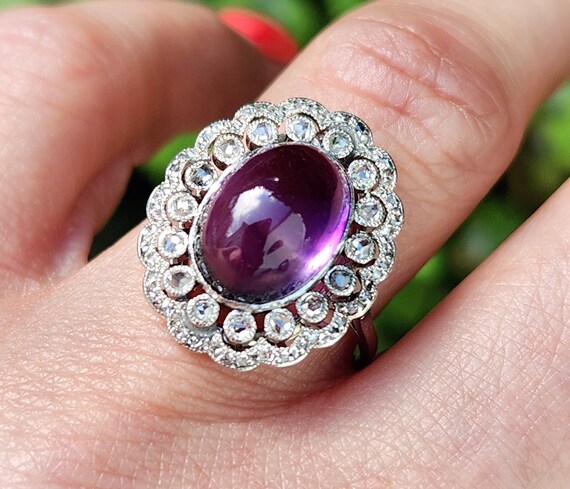 Amethyst platinum ring best sale