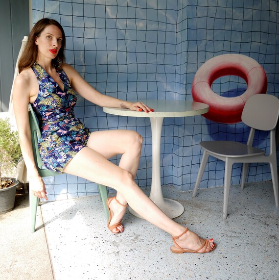 Blue Flamingo Playsuit/ Halter Jumpsuit 