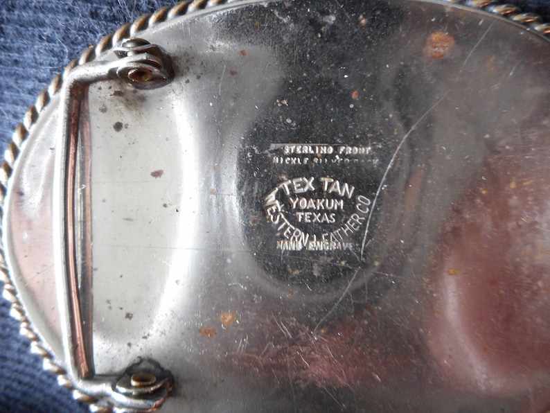 Silver Cowboy Cowgirl Belt Buckle Calf Roping Buckle Hand Engraved Sterling Silver Buckle Yoakum Tex Nice Condition Western Wear Ships Free
