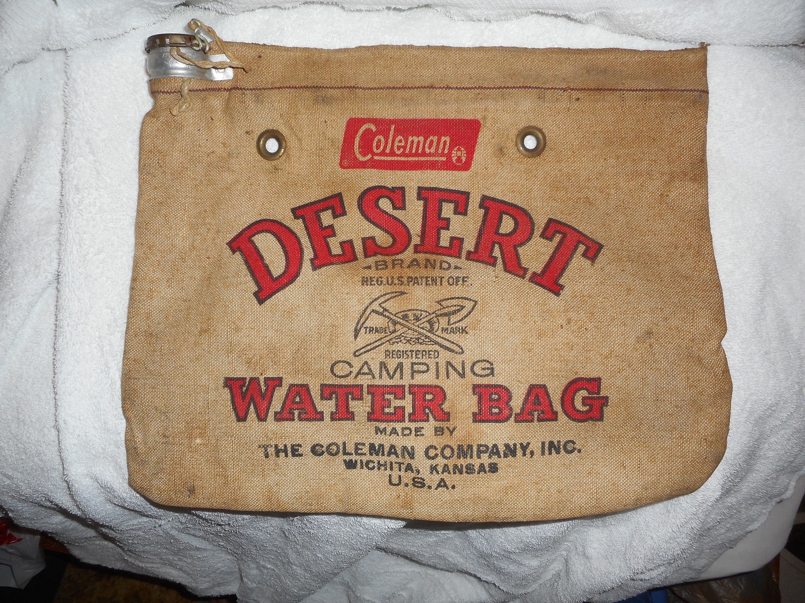 Vintage Coleman Dessert Water Bag Excellent Outstanding Graphics