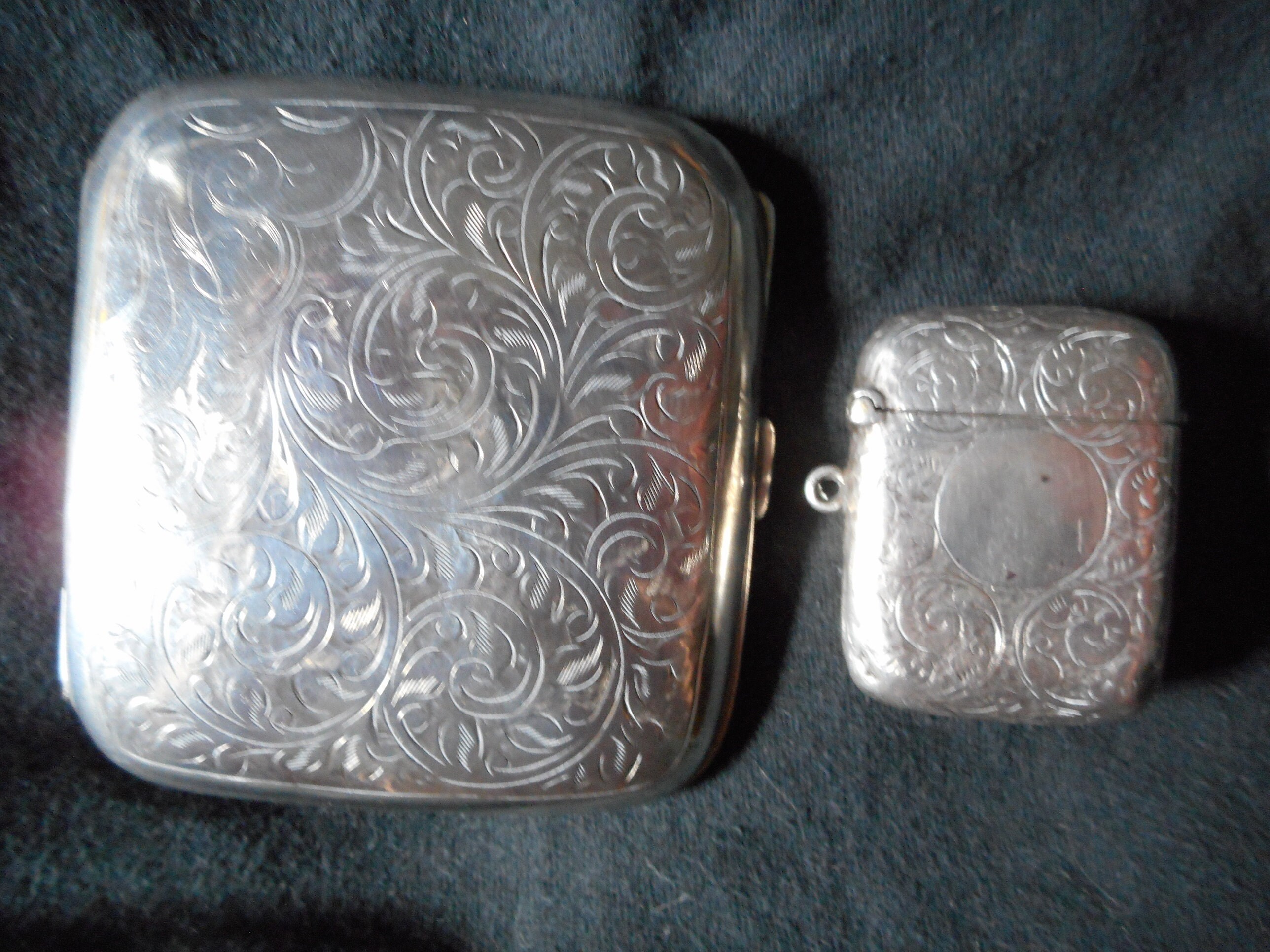 Antique Sterling Silver Lighter & Cigarette Case Serviced Etsy