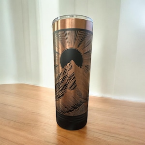 Mountain Sunrise Scene SVG for Skinny Tumbler - Laser - LBRN2