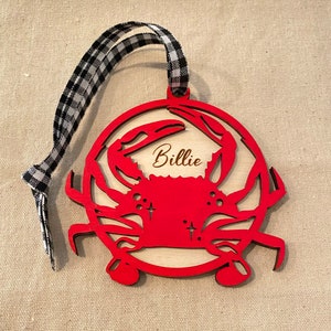 Crab Ornament. Sandcrab. Nautical Christmas Ornament.