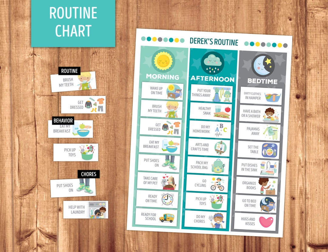 Routine Chart & Cards - Etsy