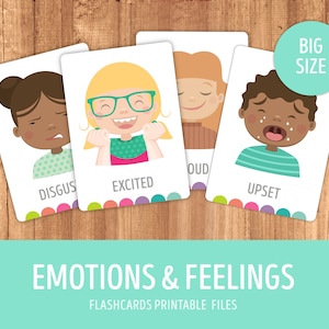 Printable Emotions and Expressions Faces Flashcards / How do you feel? / Emotional development / Emotion Flashcards / DIY Download File