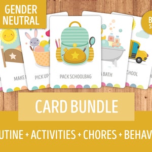 Chore Cards + Routine Cards + Activity Cards + Behavior Cards Bundle