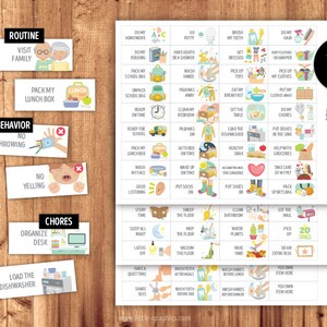 Gender Neutral Chore / Routine / Reward Chart Task Cards Printable Files image 4