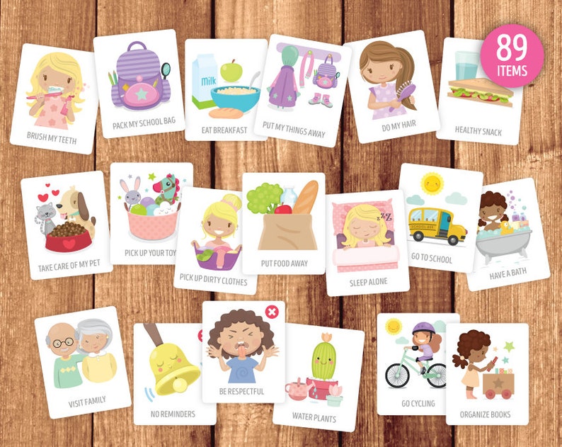 Chore Cards Routine Cards Activity Cards Behavior Cards Bundle image 5