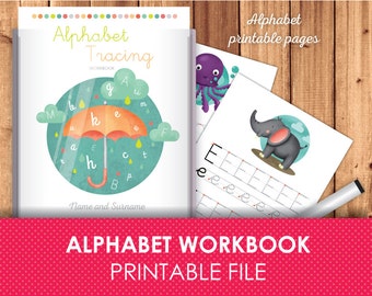 Alphabet Tracing Letters Printabe Pages, Alphabet Activities, Alphabet learning, Letter Tracing, Traceable Alphabet Worksheets