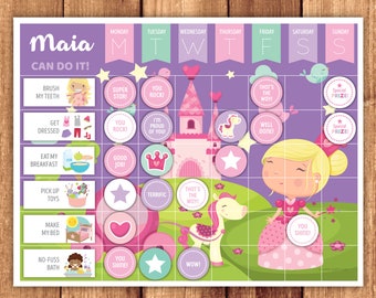 Chore Chart, Reward Chart or Routine Chart + Chores, Behavior & Routine Cards · Princess Theme · Printable Files
