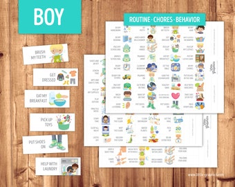 Boy Chore Cards + Routine Cards + Behavior Cards