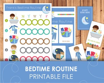 Printable Bedtime Routine Checklist Daily Schedule / Children Daily Routine Learning Pack / Printable & Instant Download 8,5