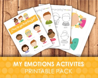 Printable Emotions and Expressions Faces Worksheets / Playdough Face Emotion templates / Guess, draw & paint / Emotional development