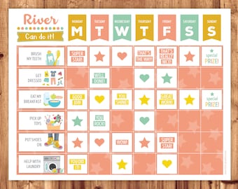 Gender Neutral Chore / Routine / Reward Chart + Task Cards · Printable Files