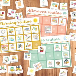 Tableau et cartes imprimables de routine quotidienne