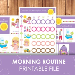 Printable Morning Routine Checklist Daily Schedule / Children Daily Routine Learning Pack / Printable & Instant Download 8,5" x 11"