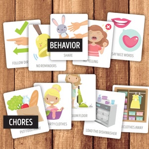 Chore Cards Routine Cards Activity Cards Behavior Cards Bundle image 4