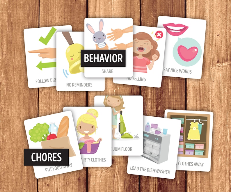 Chore Cards Routine Cards Activity Cards Behavior Cards Bundle image 4