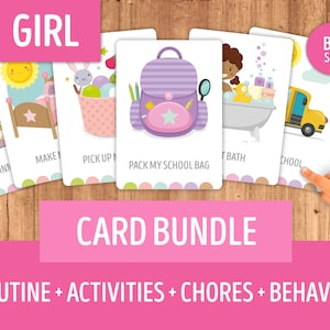 Chore Cards Routine Cards Activity Cards Behavior Cards Bundle image 1