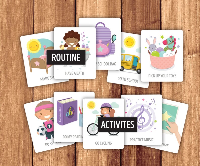 Chore Cards Routine Cards Activity Cards Behavior Cards Bundle image 3