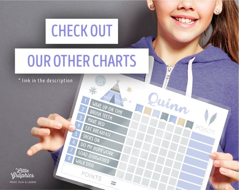 Printable Reward chart / Printable Chore chart / Chore Chart / Behavior chart / Editable PDF image 4